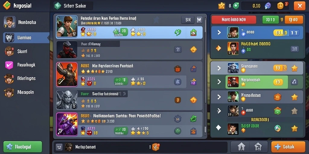 Gambaran fitur sosial di dalam game dengan pemain lain.