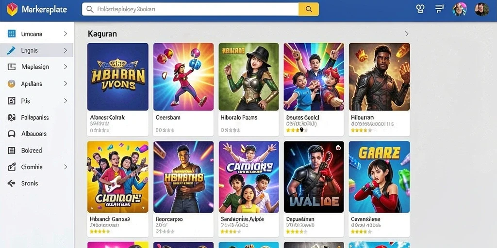 Menu utama dengan akses cepat ke mode permainan.